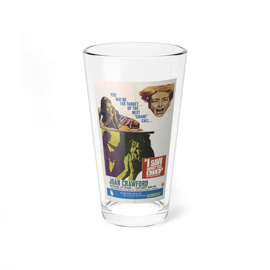 I SAW WHAT YOU DID 1965 Movie Poster - Pint Glass 16oz 16oz - Go Mug Yourself
