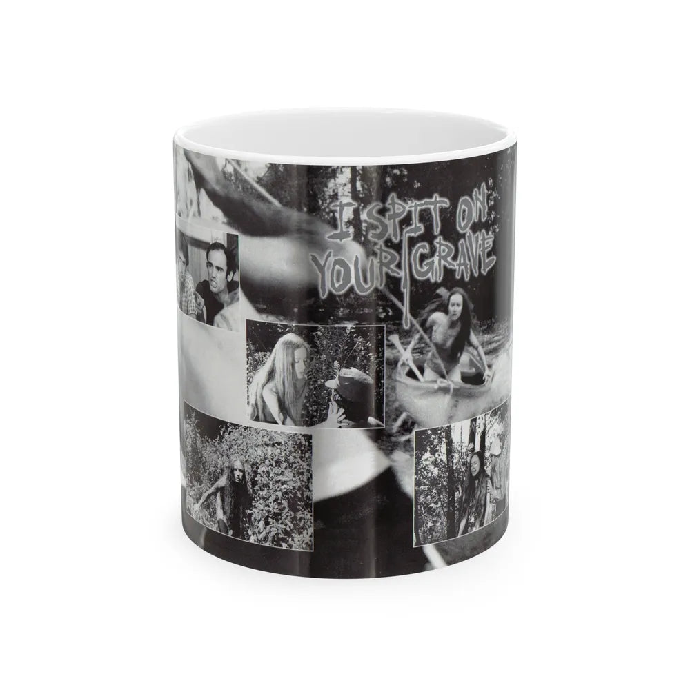 I SPIT ON YOUR GRAVE INSIDE COVER (VHS COVER) - White Coffee Mug-11oz-Go Mug Yourself