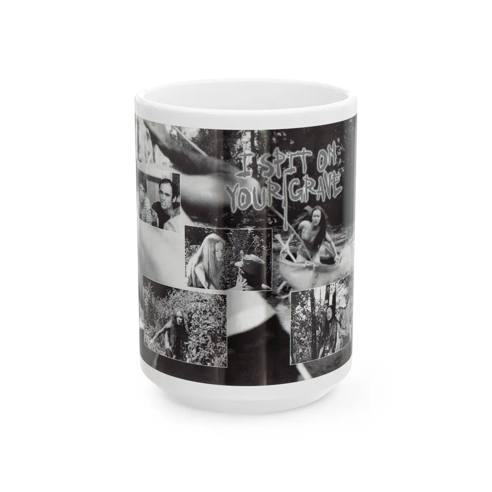 I SPIT ON YOUR GRAVE INSIDE COVER (VHS COVER) - White Coffee Mug-15oz-Go Mug Yourself