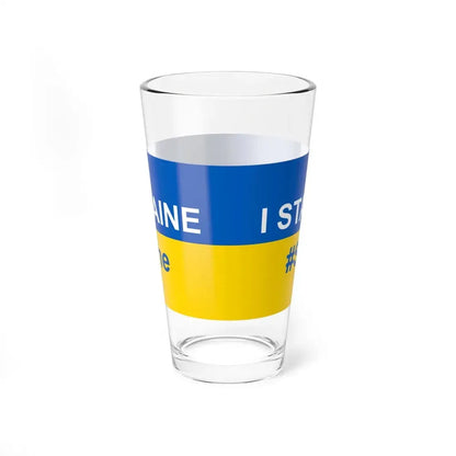I stand with Ukraine banner (Ukraine) Pint Glass 16oz - Go Mug Yourself
