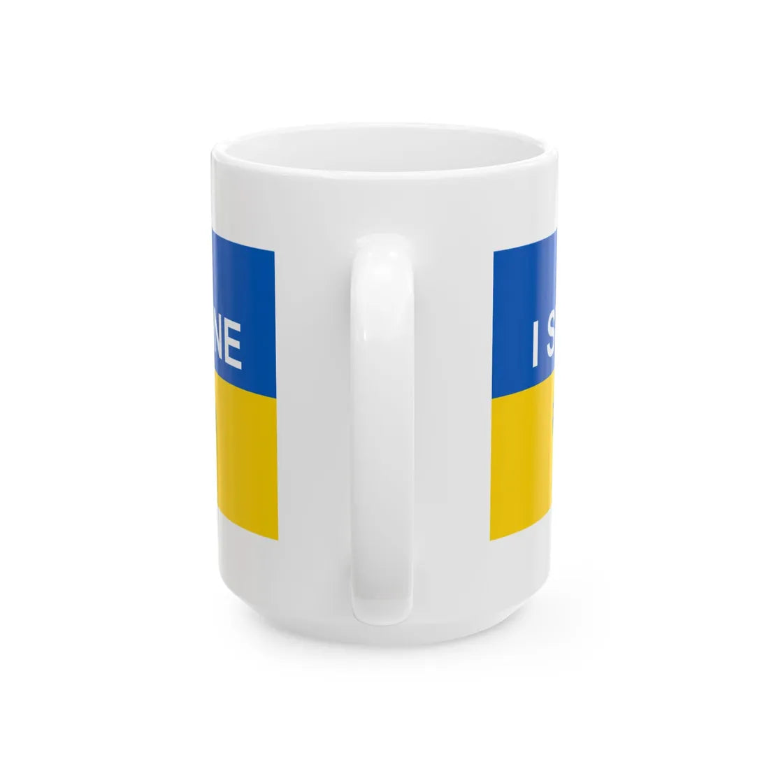 I stand with Ukraine banner (Ukraine) White Coffee Mug - Go Mug Yourself