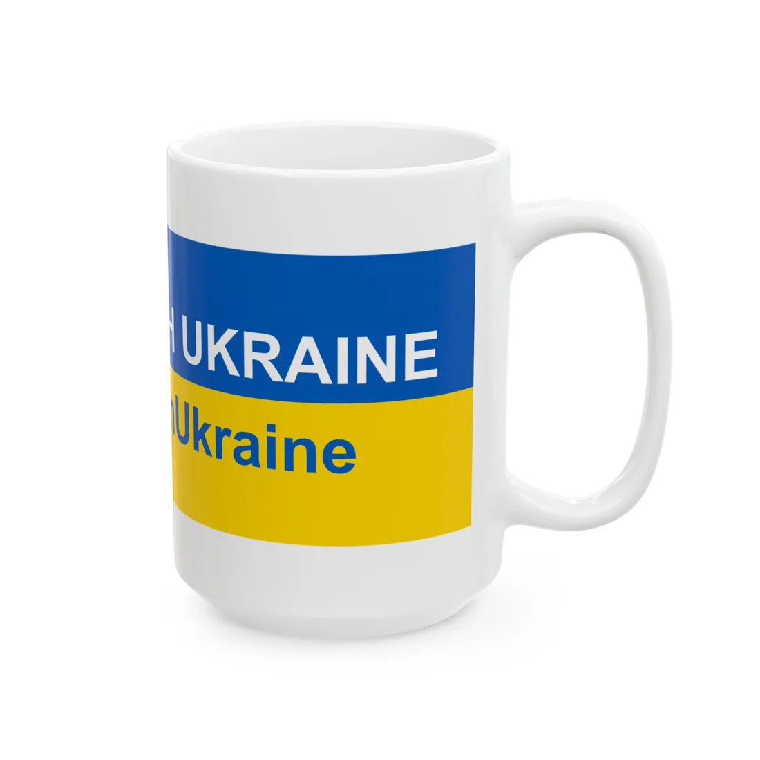 I stand with Ukraine banner (Ukraine) White Coffee Mug - Go Mug Yourself