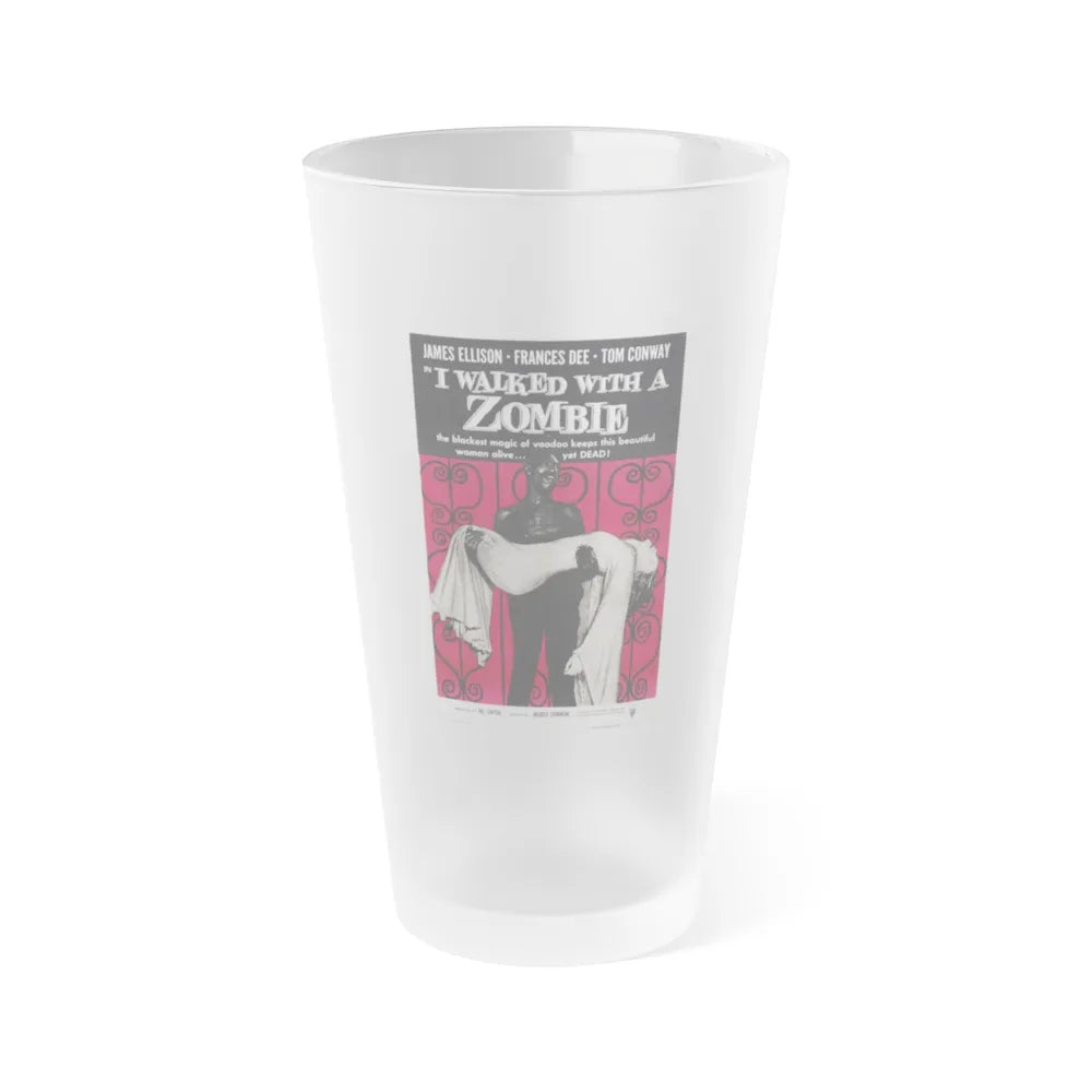 I WALKED WITH A ZOMBIE 1943 Movie Poster - Frosted Pint Glass 16oz-16oz-Frosted-Go Mug Yourself