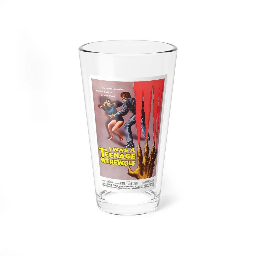 I WAS A TEENAGE WEREWOLF 1957 Movie Poster - Pint Glass 16oz-16oz-Go Mug Yourself