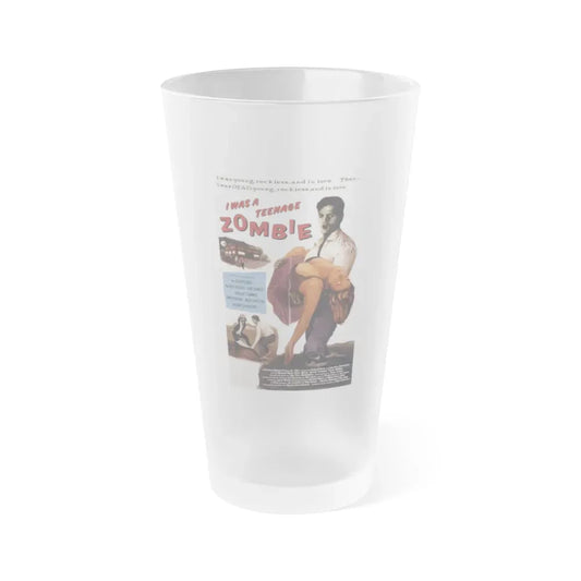 I WAS A TEENAGE ZOMBIE 1987 Movie Poster - Frosted Pint Glass 16oz 16oz Frosted - Go Mug Yourself