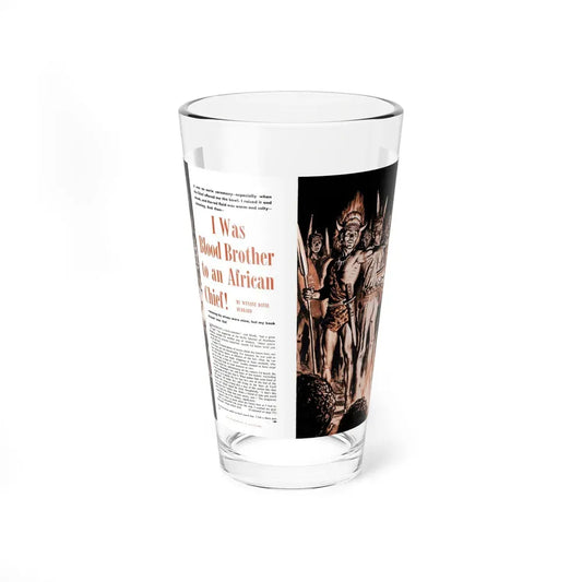 I Was Blood Brother to an African Chief, Outdoor Adventures, March 1956 - Pint Glass 16oz 16oz - Go Mug Yourself