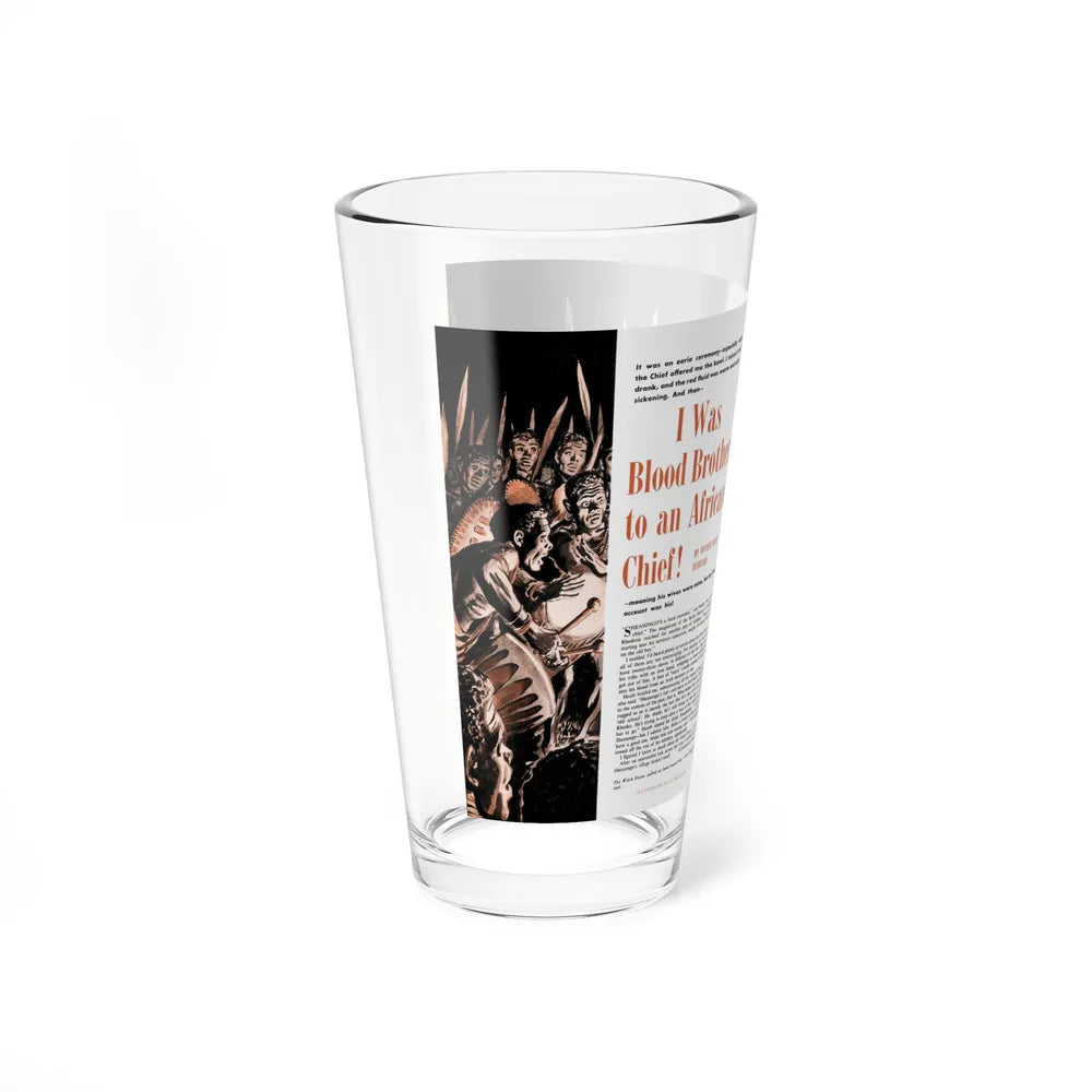 I Was Blood Brother to an African Chief, Outdoor Adventures, March 1956 - Pint Glass 16oz-Go Mug Yourself