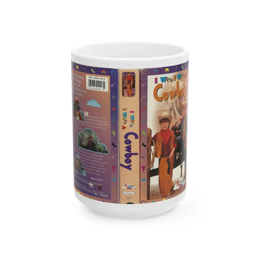 I WISH I WERE A COWBOY (VHS COVER) - White Coffee Mug-15oz-Go Mug Yourself