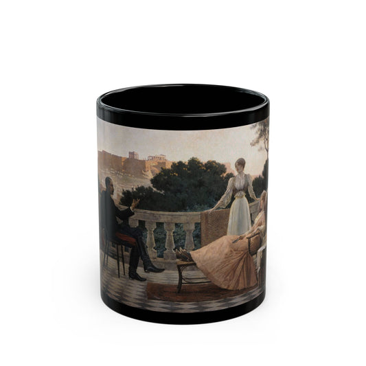 Iakovos Rizos (1849-1926) On terrace - 1897 - Black Coffee Mug-11oz-Go Mug Yourself