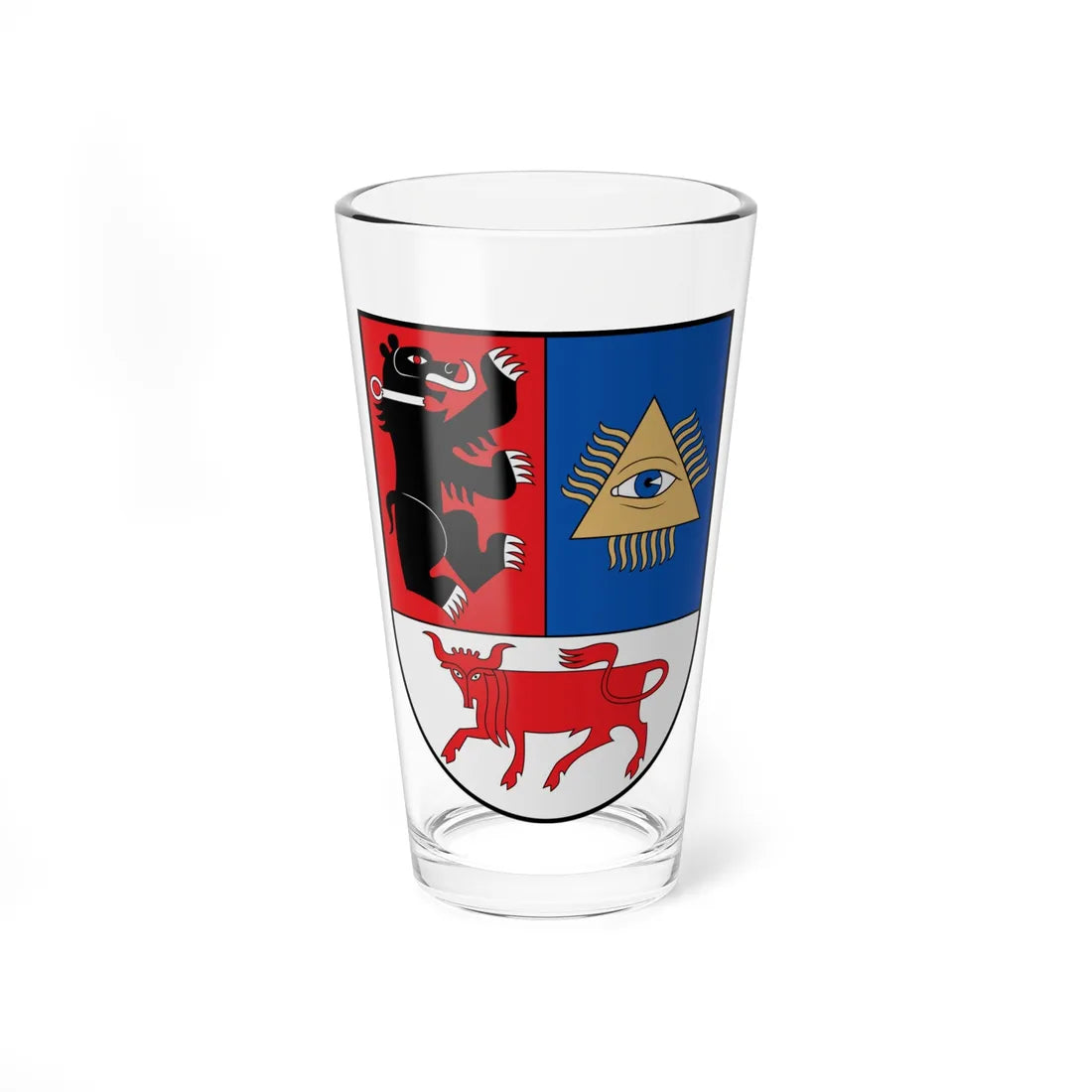Šiauliai COA small (Lithuania) (Coat of Arms) Pint Glass 16oz 16oz - Go Mug Yourself