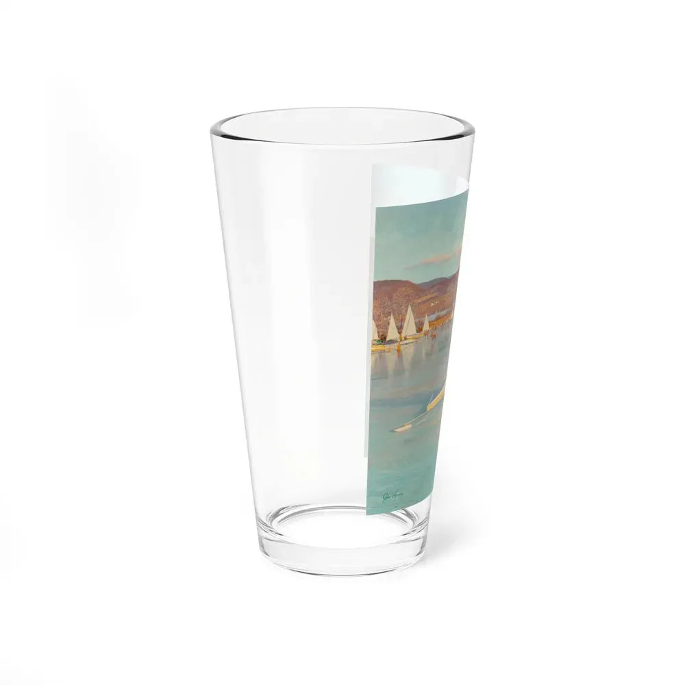Ice Boating, Saturday Evening Post cover, November 28, 1959 - Pint Glass 16oz - Go Mug Yourself