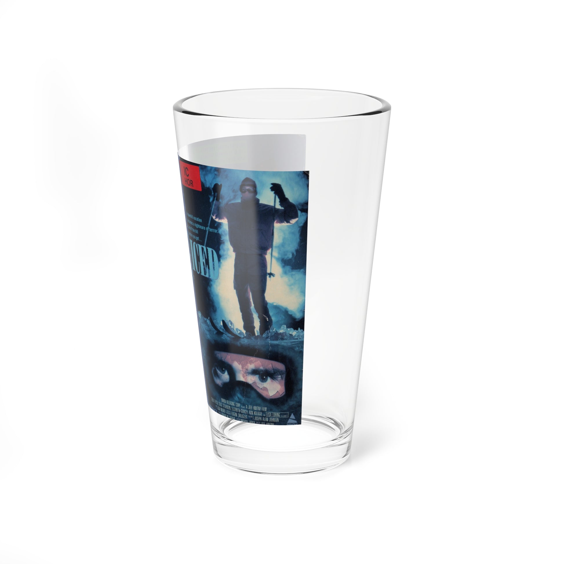 ICED (VHS COVER) Pint Glass 16oz-Go Mug Yourself