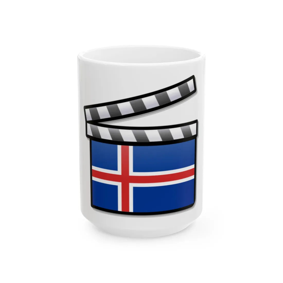 Iceland film clapperboard (Iceland) White Coffee Mug 15oz - Go Mug Yourself