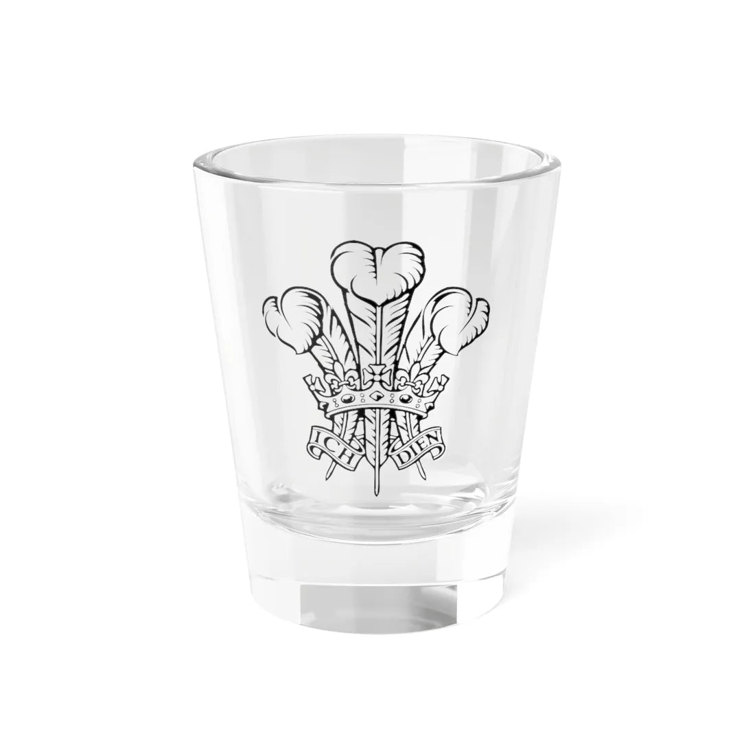 Ich dien (United Kingdom) (Coat of Arms) Shot Glass 1.5oz 1.5oz - Go Mug Yourself