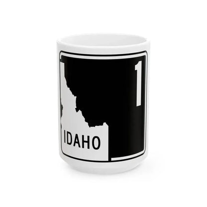 ID-1 (Idaho) (Road Sign) White Coffee Mug 15oz - Go Mug Yourself