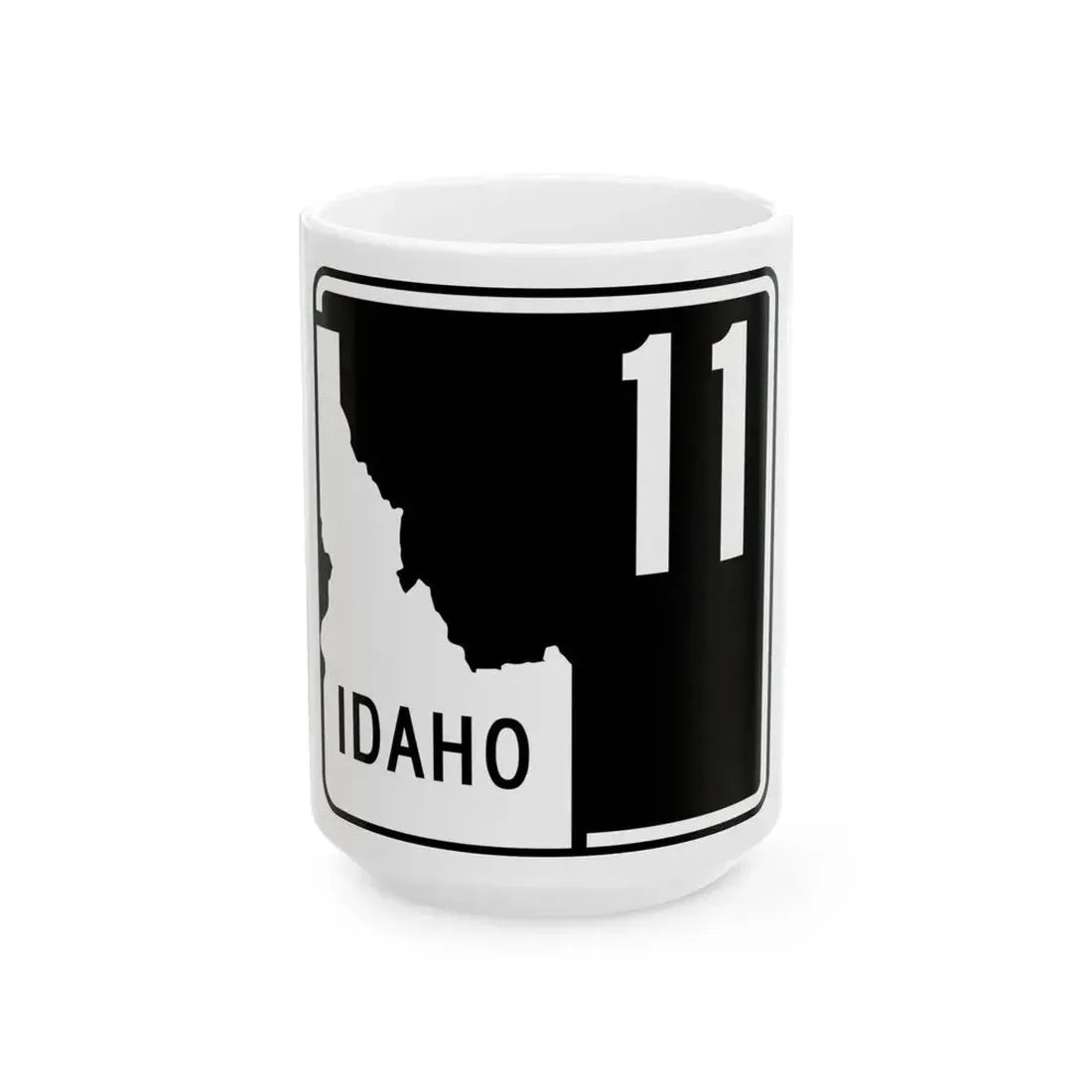 ID-11 (Idaho) (Road Sign) White Coffee Mug 15oz - Go Mug Yourself
