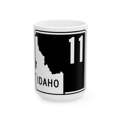 ID-11 (Idaho) (Road Sign) White Coffee Mug 15oz - Go Mug Yourself