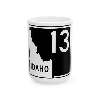 ID-13 (Idaho) (Road Sign) White Coffee Mug 15oz - Go Mug Yourself