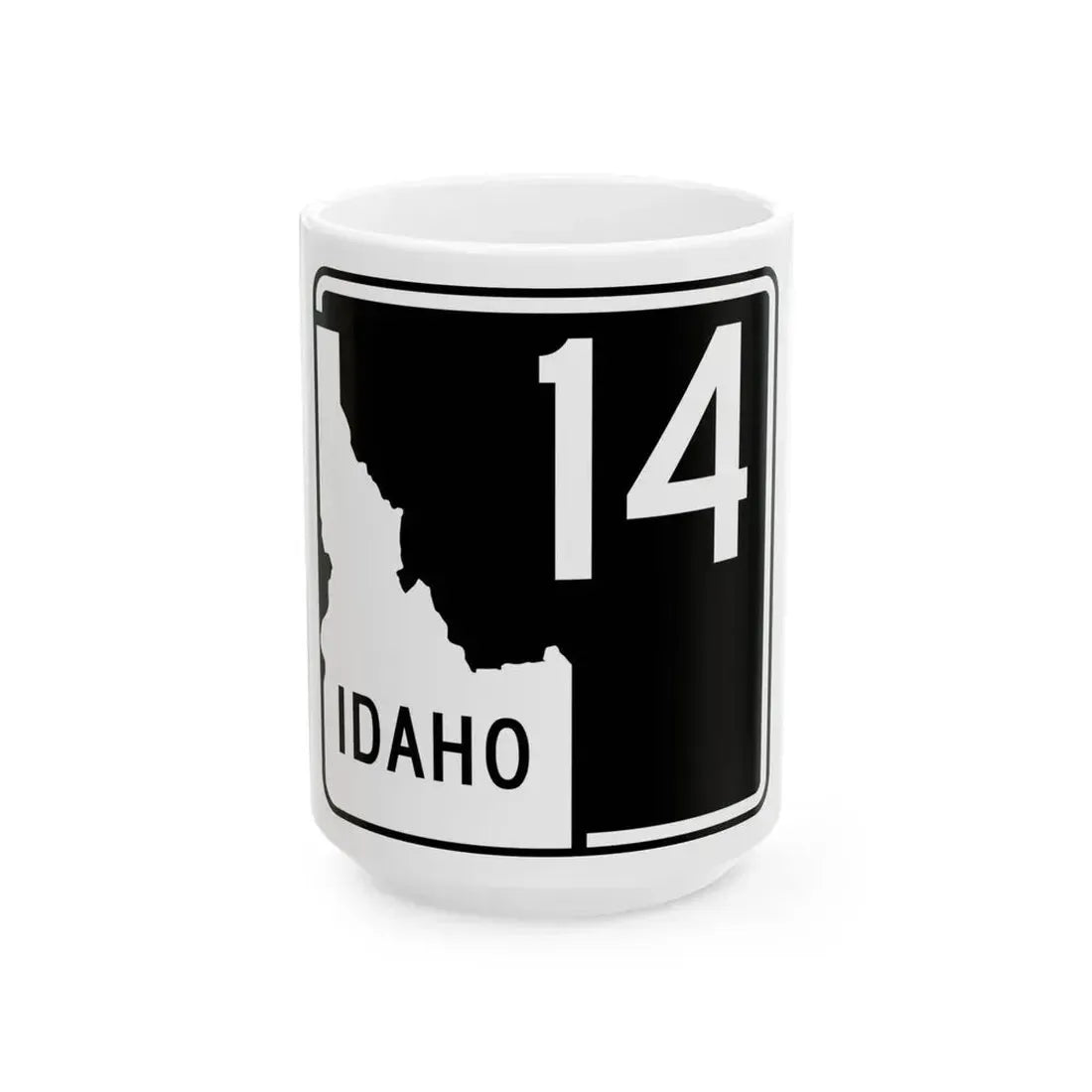 ID-14 (Idaho) (Road Sign) White Coffee Mug 15oz - Go Mug Yourself