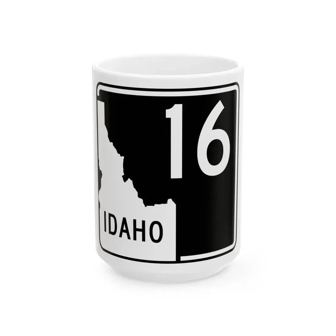 ID-16 (Idaho) (Road Sign) White Coffee Mug 15oz - Go Mug Yourself