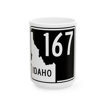 ID-167 (Idaho) (Road Sign) White Coffee Mug 15oz - Go Mug Yourself