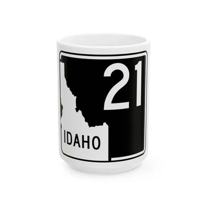ID-21 (Idaho) (Road Sign) White Coffee Mug 15oz - Go Mug Yourself