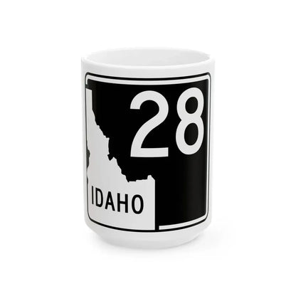 ID-28 (Idaho) (Road Sign) White Coffee Mug 15oz - Go Mug Yourself