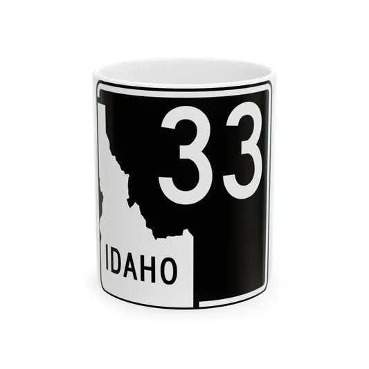 ID-33 (Idaho) (Road Sign) White Coffee Mug 11oz - Go Mug Yourself