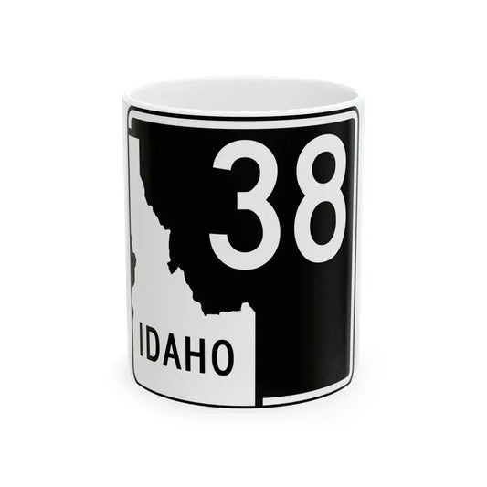 ID-38 (Idaho) (Road Sign) White Coffee Mug 11oz - Go Mug Yourself