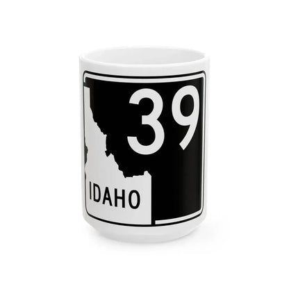 ID-39 (Idaho) (Road Sign) White Coffee Mug 15oz - Go Mug Yourself