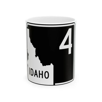 ID-4 (Idaho) (Road Sign) White Coffee Mug 11oz - Go Mug Yourself