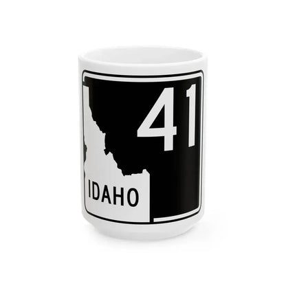 ID-41 (Idaho) (Road Sign) White Coffee Mug 15oz - Go Mug Yourself