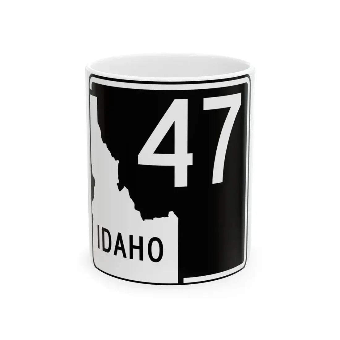 ID-47 (Idaho) (Road Sign) White Coffee Mug 11oz - Go Mug Yourself