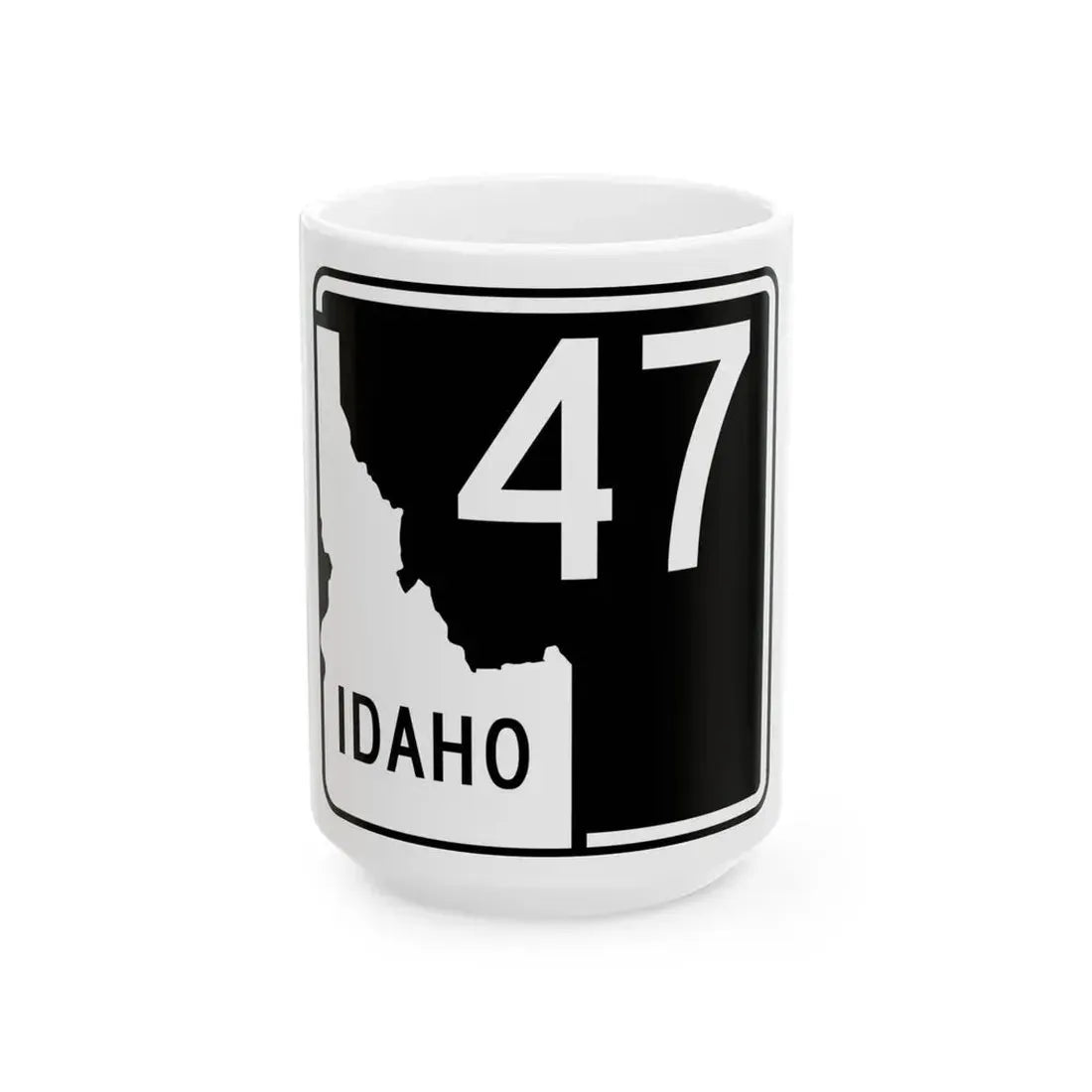 ID-47 (Idaho) (Road Sign) White Coffee Mug 15oz - Go Mug Yourself