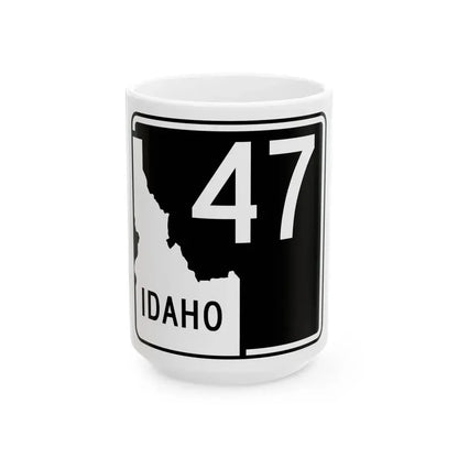 ID-47 (Idaho) (Road Sign) White Coffee Mug 15oz - Go Mug Yourself