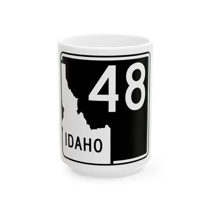 ID-48 (Idaho) (Road Sign) White Coffee Mug 15oz - Go Mug Yourself