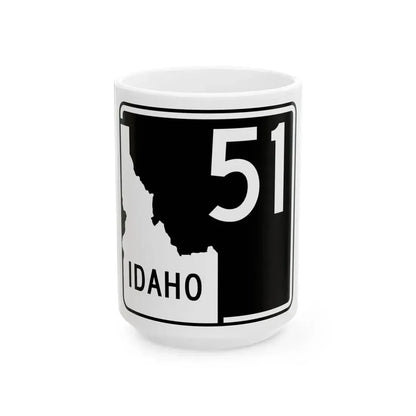 ID-51 (Idaho) (Road Sign) White Coffee Mug 15oz - Go Mug Yourself