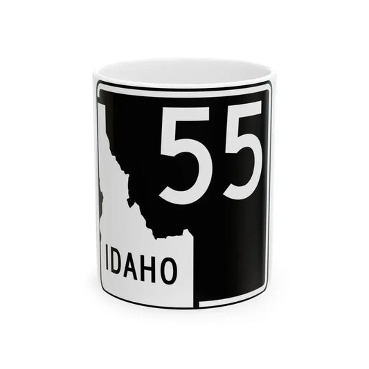 ID-55 (Idaho) (Road Sign) White Coffee Mug 11oz - Go Mug Yourself