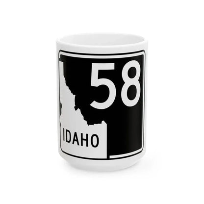 ID-58 (Idaho) (Road Sign) White Coffee Mug 15oz - Go Mug Yourself