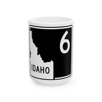 ID-6 (Idaho) (Road Sign) White Coffee Mug 15oz - Go Mug Yourself
