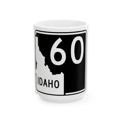 ID-60 (Idaho) (Road Sign) White Coffee Mug 15oz - Go Mug Yourself