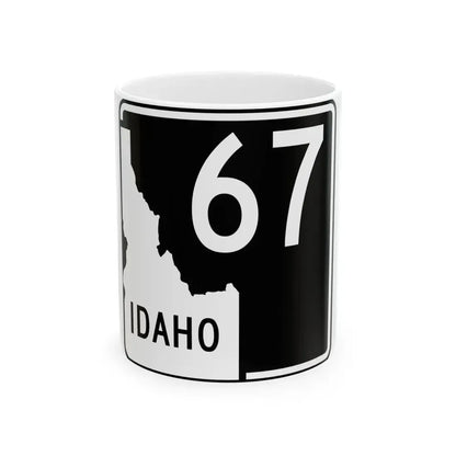 ID-67 (Idaho) (Road Sign) White Coffee Mug 11oz - Go Mug Yourself