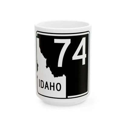 ID-74 (Idaho) (Road Sign) White Coffee Mug 15oz - Go Mug Yourself