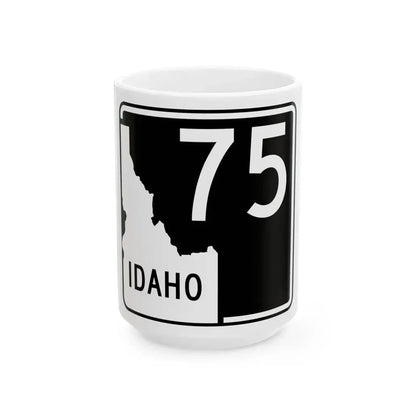 ID-75 (Idaho) (Road Sign) White Coffee Mug 15oz - Go Mug Yourself
