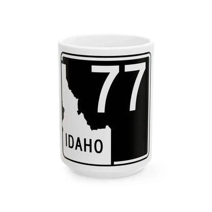 ID-77 (Idaho) (Road Sign) White Coffee Mug 15oz - Go Mug Yourself