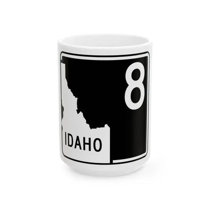 ID-8 (Idaho) (Road Sign) White Coffee Mug 15oz - Go Mug Yourself