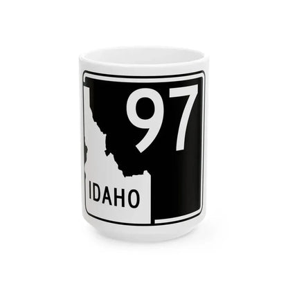 ID-97 (Idaho) (Road Sign) White Coffee Mug 15oz - Go Mug Yourself