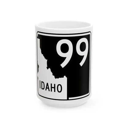 ID-99 (Idaho) (Road Sign) White Coffee Mug 15oz - Go Mug Yourself