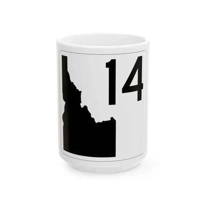 Idaho 14 (Idaho) (Road Sign) White Coffee Mug 15oz - Go Mug Yourself
