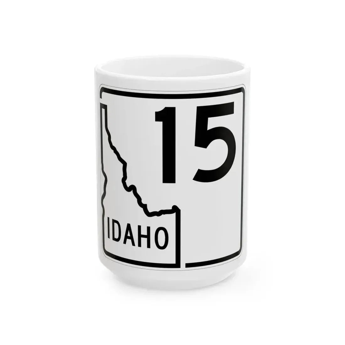 Idaho 15 1955 (Idaho) (Road Sign) White Coffee Mug 15oz - Go Mug Yourself